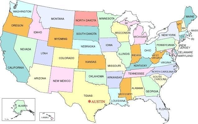 Austin, usa térkép