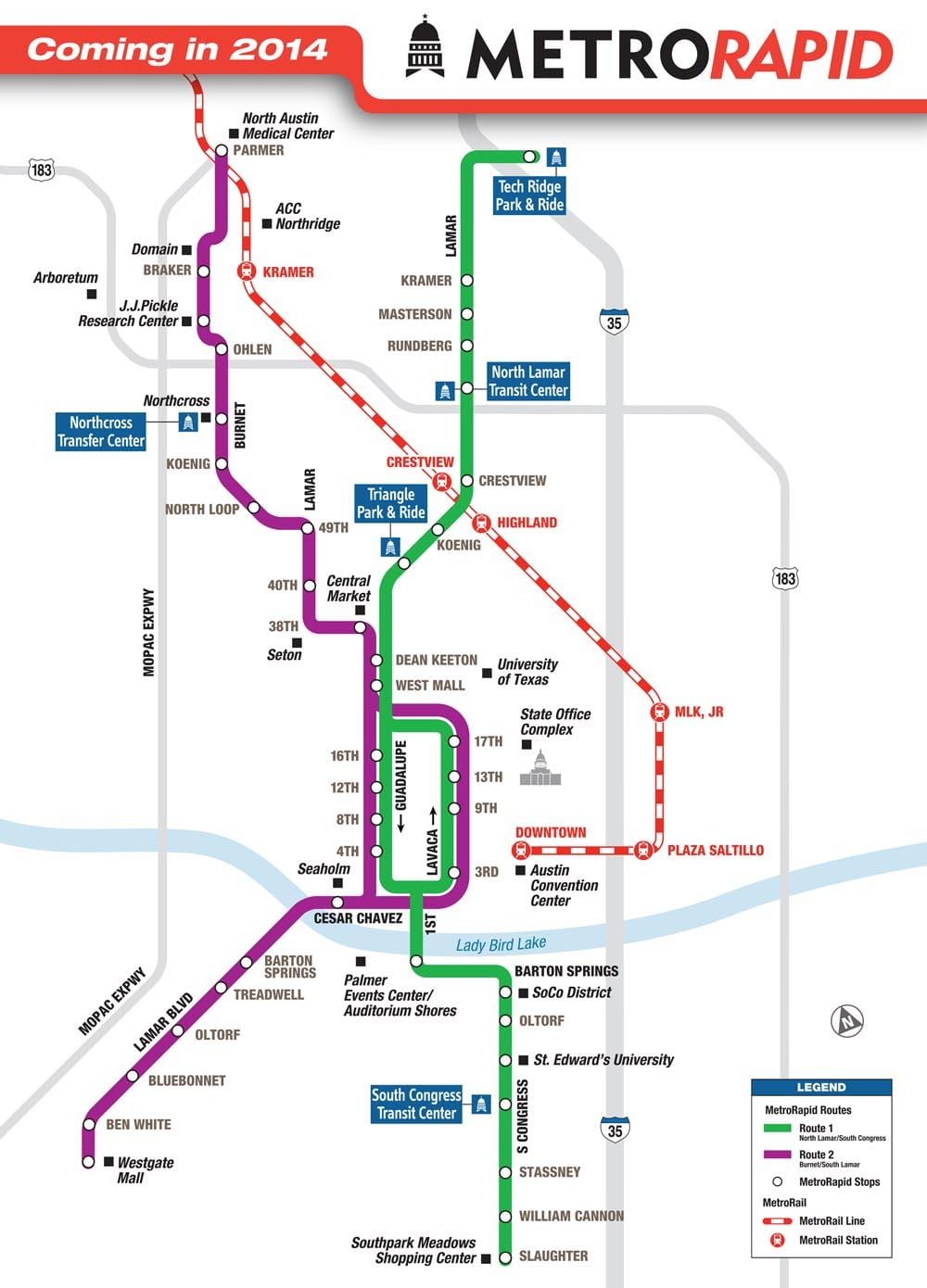 metró Austin térkép
