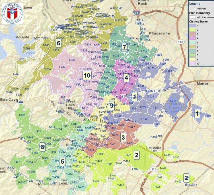 Austin Tx övezeti térkép