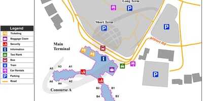Austin airport térkép terminál