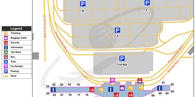 Austin-Bergstrom nemzetközi repülőtér térkép