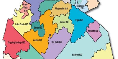 Iskolai, kerületi térkép Austin