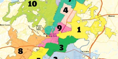 Austin, texas-i kerületi térkép